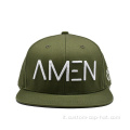 Hat Snapback da ricamo all'ingrosso verde verde